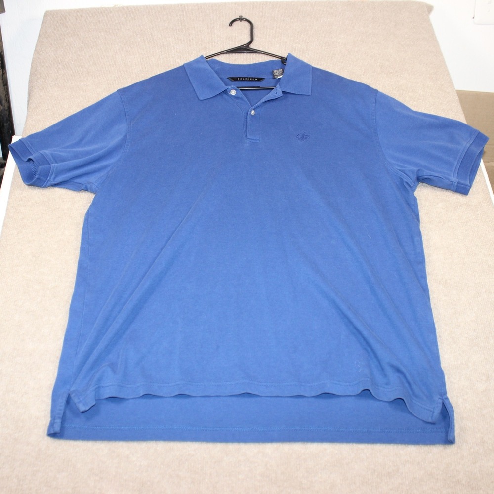 Sean John Mens XL Blue Polo Shirt Original Fit Short Sleeve Cotton Blend Logo